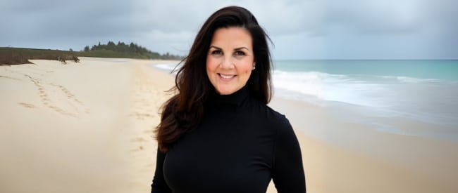 Nicole Miller, COO at the beach